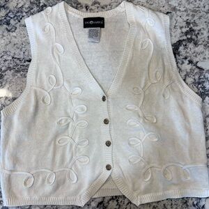 Vintage 90’s button up vest with gold detail